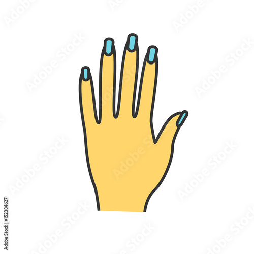 Woman's hand color icon