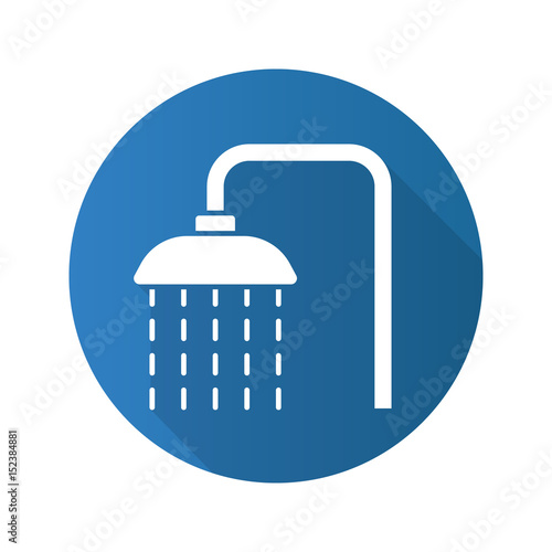 Shower flat design long shadow icon