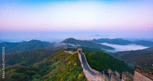 China Jinshanling scenery in the Great Wall.
sunrise. photo