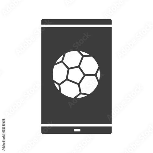 Smartphone soccer game glyph icon