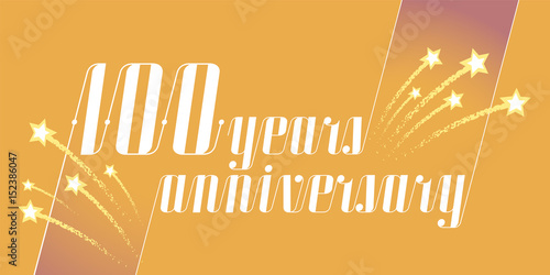 100 years anniversary vector icon, logo