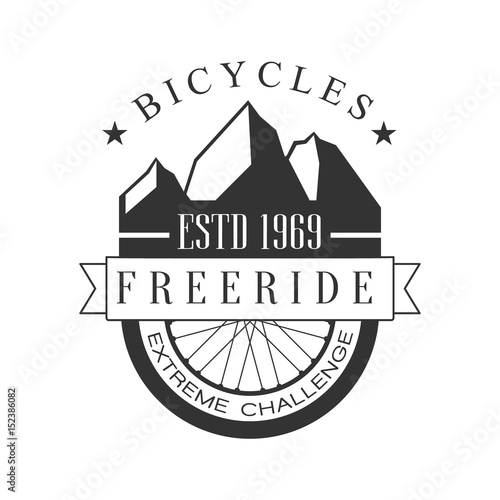 Bicycles freeride extreme challenge vintage label