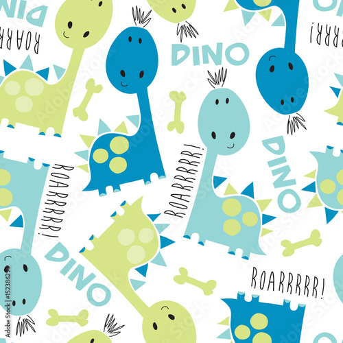 seamless dinosaur pattern vector illustration
