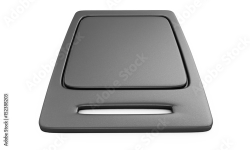 blank beautiful simple round empty tray of black plastic. 3d render. pattern of carbon