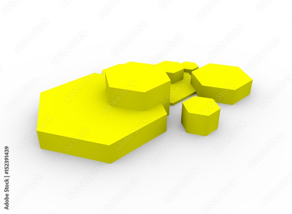 The shape of hexagon concept design abstract technology background. 3D rendering The shape of hexagon concept design abstract technology background. 3D rendering