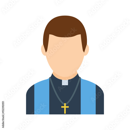 Catholic priest vector icon in a flat style