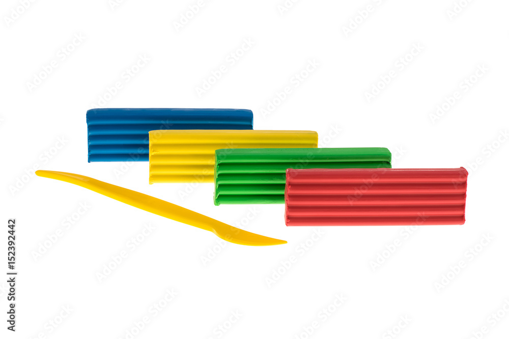 Fototapeta premium Colored plasticine isolated on white background