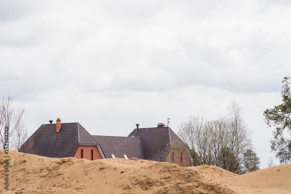 New brick house with modular chimney New brick house with modular chimney