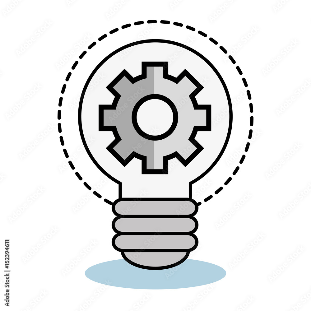 Light bulb and gear wheel over white background. Vector illustration. Light bulb and gear wheel over white background. Vector illustration.