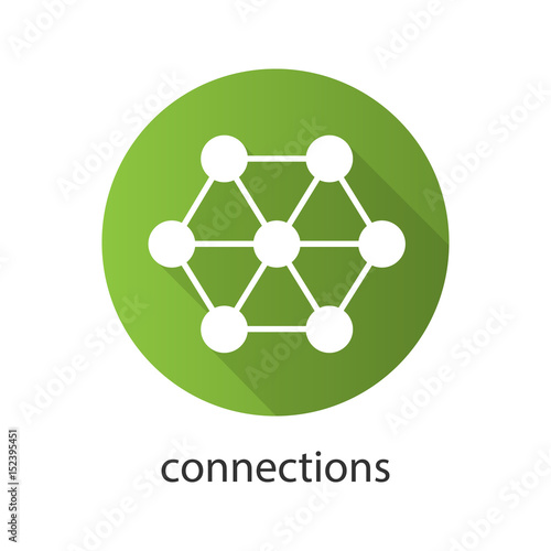 Connections flat design long shadow icon