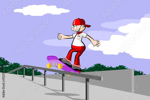 A boy on skateboard