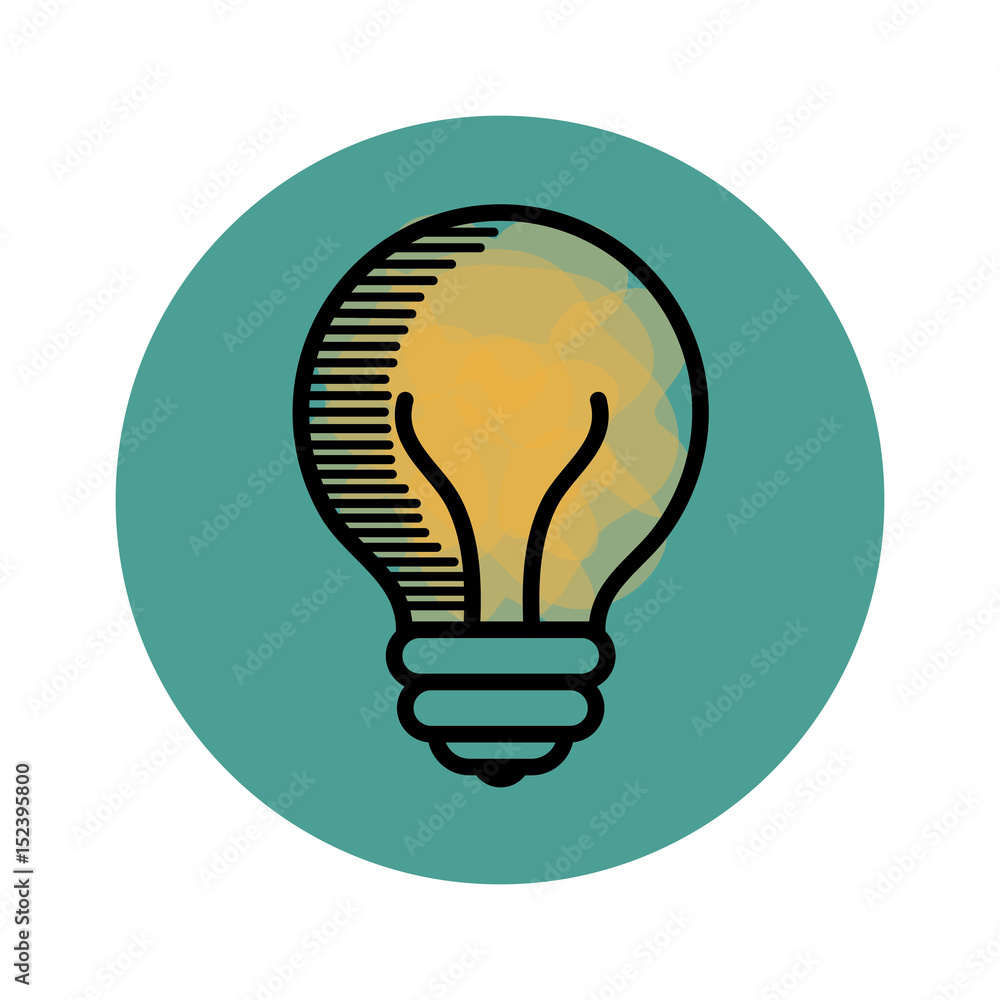 Yellow light bulb icon over teal and white background. Vector illustration. Yellow light bulb icon over teal and white background. Vector illustration.