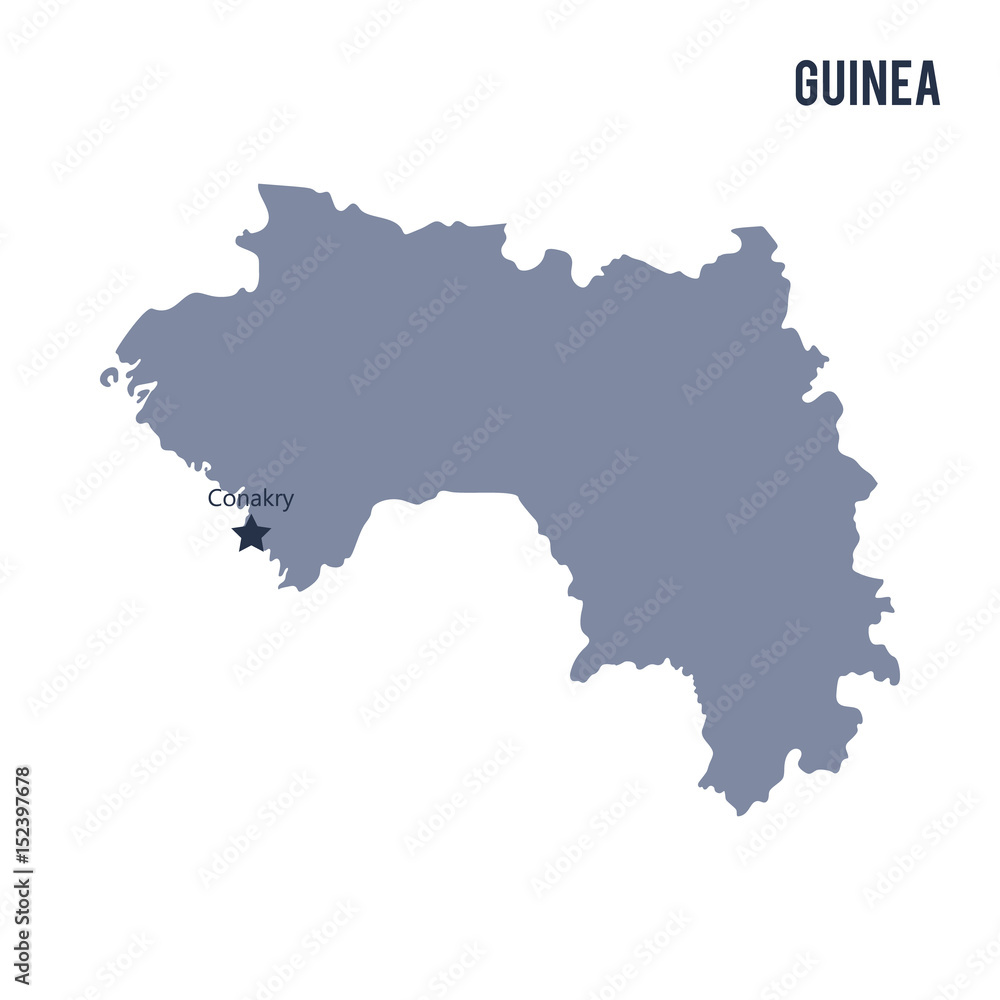Vector map of Guinea isolated on white background.