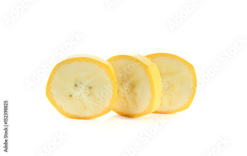 banana slice on white background