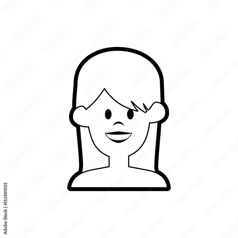 Young woman profile icon vector illustration graphic design Young woman profile icon vector illustration graphic design