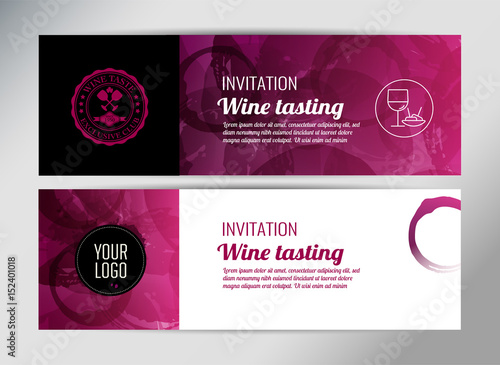 Banner template, flyer or gift certificate for wine event or promotion. Vector design.