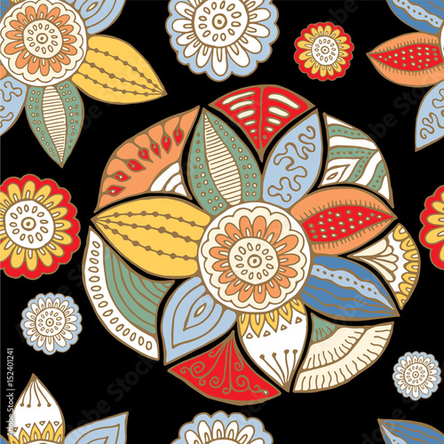 stock vector seamless flower, doodle pattern. abstract art background