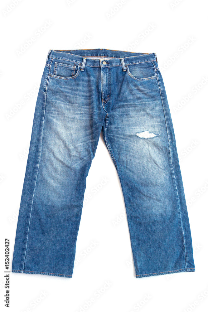 front blue jeans isolated on white background front blue jeans isolated on white background