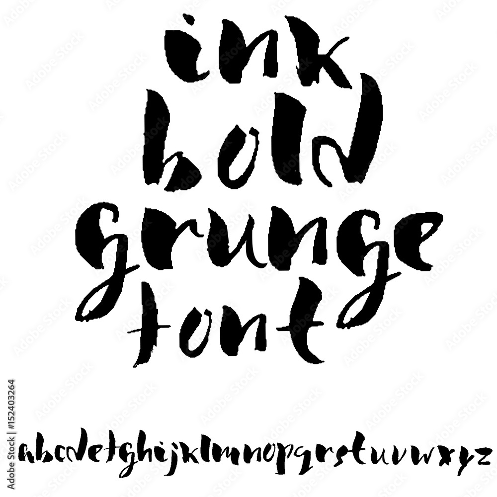 Hand drawn dry brush font. Modern brush lettering. Grunge style alphabet. Vector illustration. Hand drawn dry brush font. Modern brush lettering. Grunge style alphabet. Vector illustration.