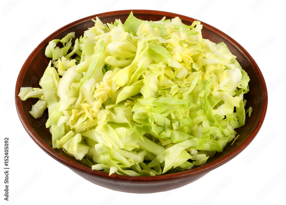 cabbage salad with cucumber on plate isolated on white background cabbage salad with cucumber on plate isolated on white background
