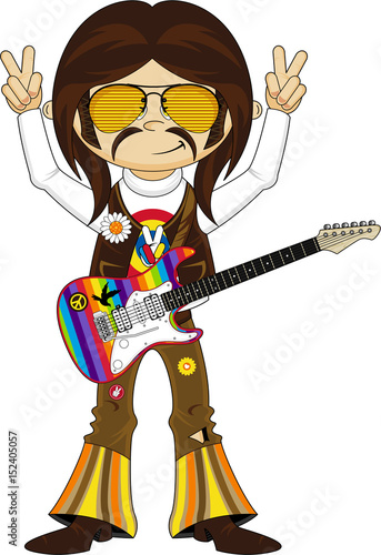 Flower Power Hippie Guitarist