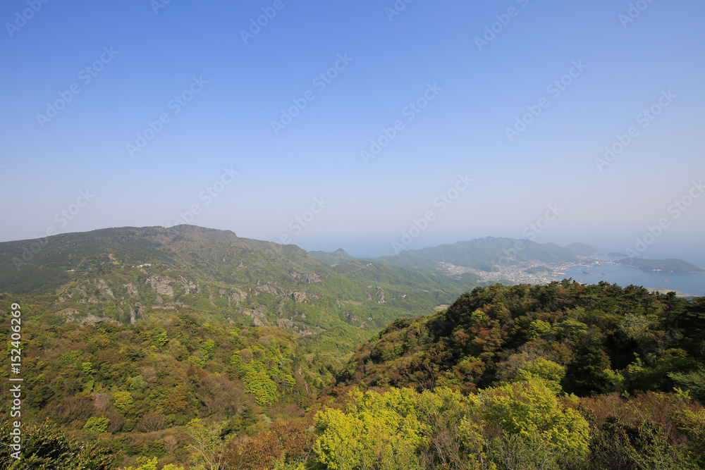 香川県小豆島町 美しの原高原 大観望展望台からの風景 香川県小豆島町 美しの原高原 大観望展望台からの風景