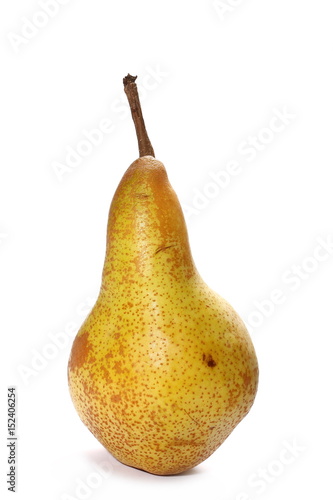 ripe yellow pear isolated on white background