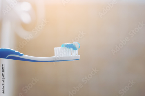 close-up Toothpaste on a toothbrush