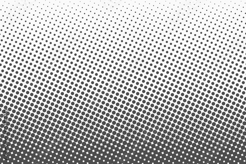 Halftone dots. Monochrome vector texture background for prepress, DTP, comics, poster. Pop art style template