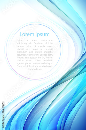 Background in white, blue and turquoise tones with wavy lines