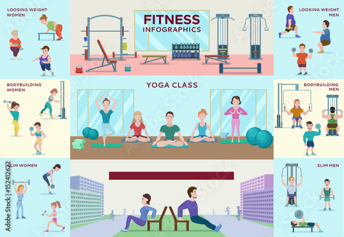 Colorful Fitness Infographic Horizontal Banners