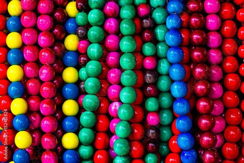 Background with multi-colored wooden beads