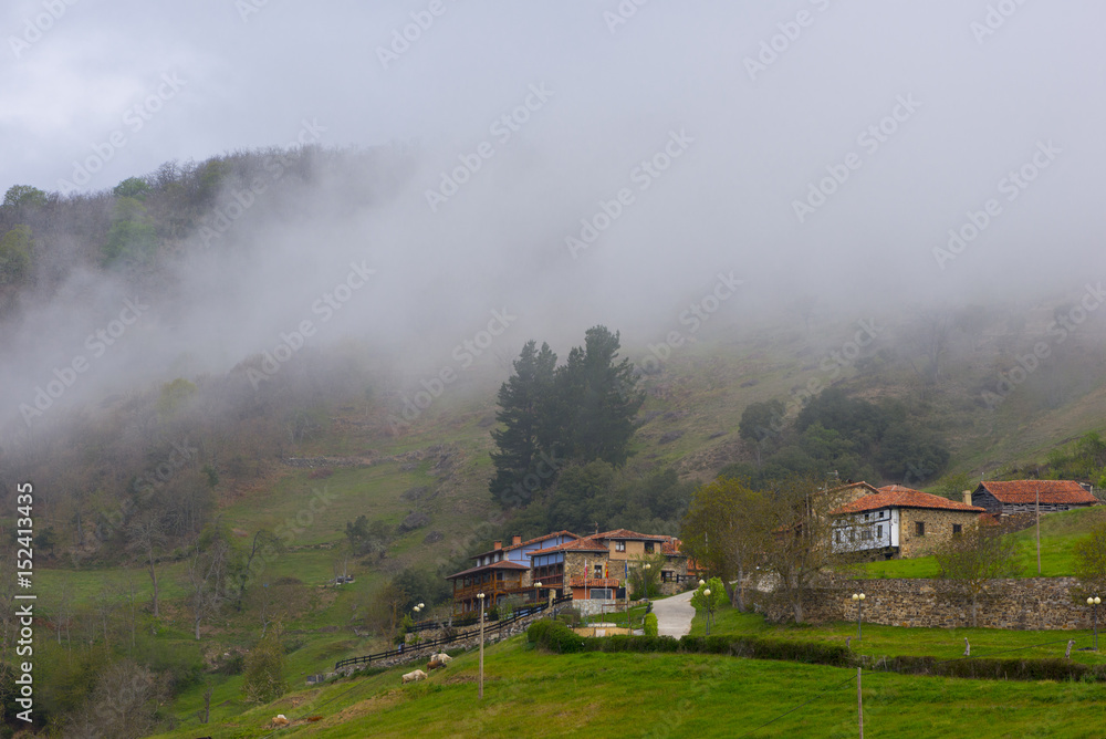 The village of Cambarco in Cantabria, Spain