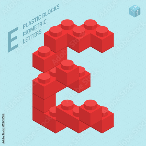 Plastic blocs  letter E