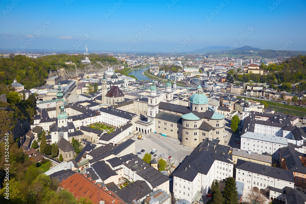 Historisches Zentrum von Salzburg, Österreich. Blick von der Festung Hohensalzburg