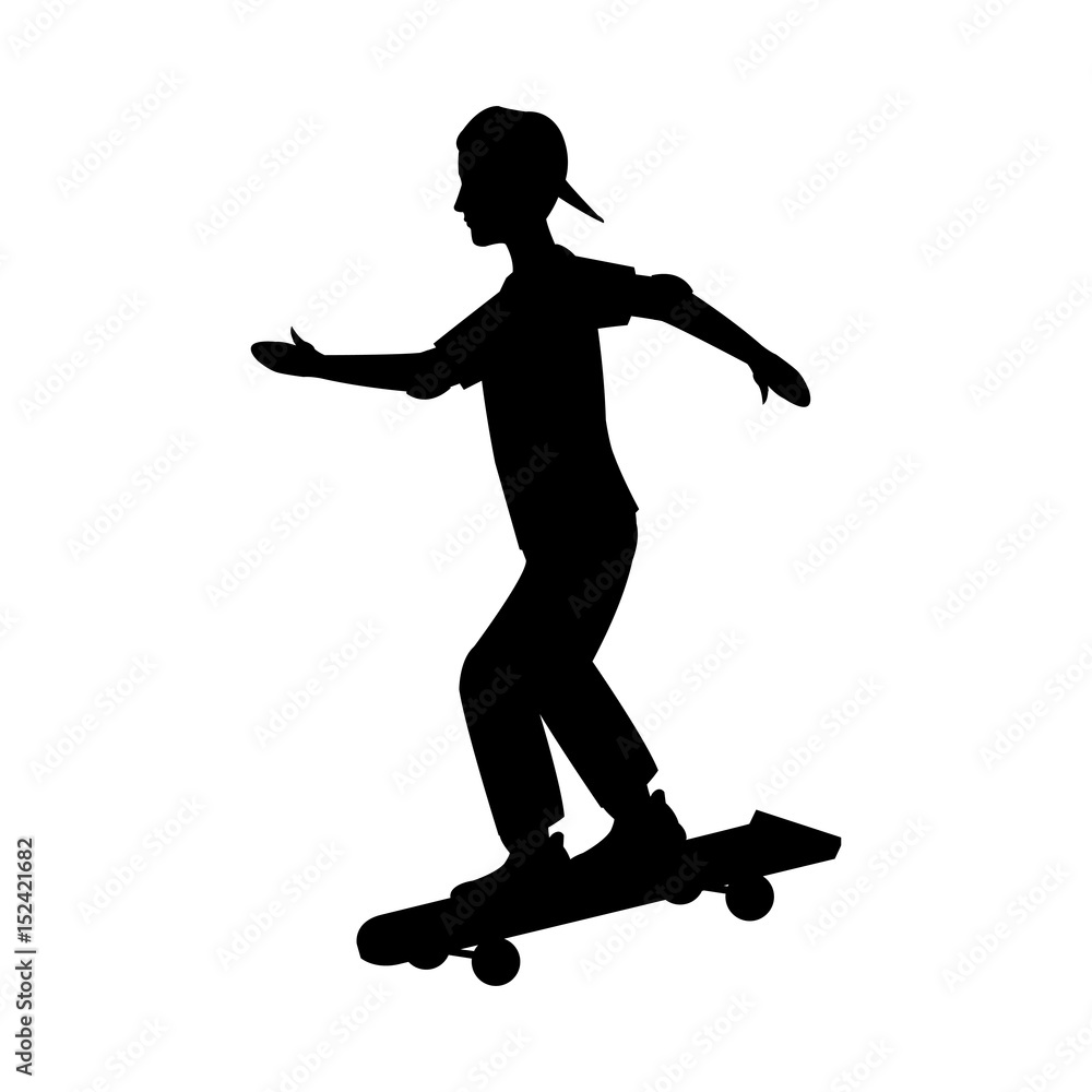 pictogram young boy skateboard sport vector illustration pictogram young boy skateboard sport vector illustration