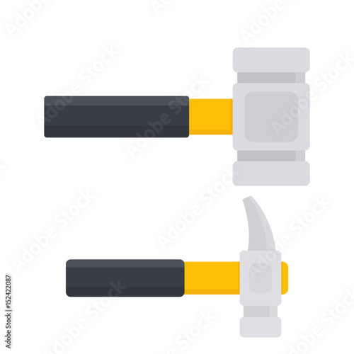hammer and sledgehammer in flat style