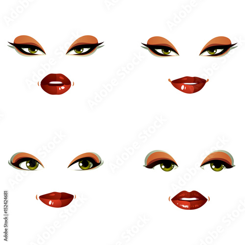 Set of vector portraits of ...