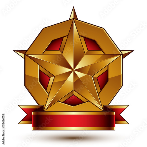Heraldic golden symbol with...