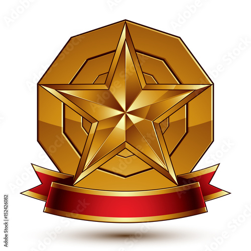 Heraldic golden symbol with...