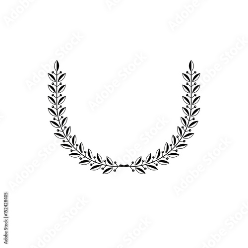 Laurel Wreath floral emblem. Heraldic Coat of Arms decorative logo isolated vector illustration.
