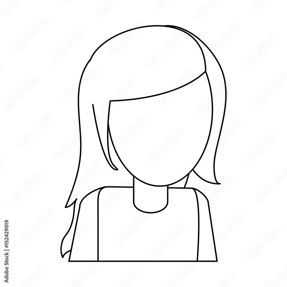 faceless woman avatar icon image vector illustration design single black line faceless woman avatar icon image vector illustration design single black line