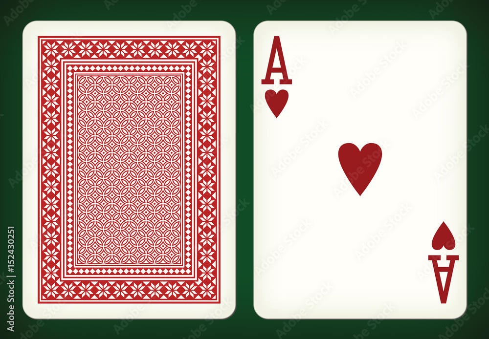 Fototapeta premium Ace of hearts - playing cards vector illustration
