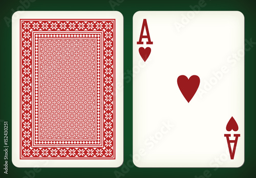 Ace of hearts - playing cards vector illustration