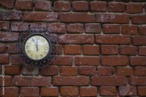 Wallpaper Mural A Vintage Station Clock On A Red Brick Wall Torontodigital.ca