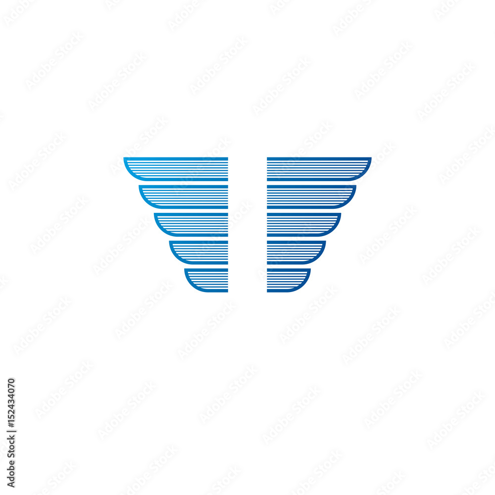Ancient Symbolic blue Wings emblem. Heraldic vector design element. Retro style label, heraldry logo. Ancient Symbolic blue Wings emblem. Heraldic vector design element. Retro style label, heraldry logo.