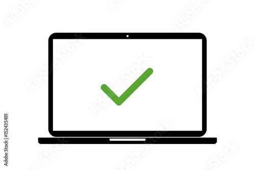 Laptop - grüner Haken