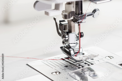 close up of sewing machine