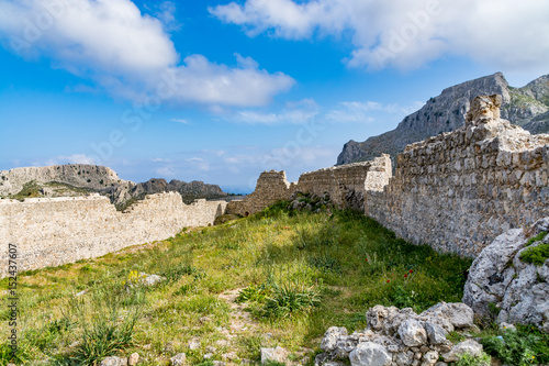 Fototapeta Naklejka Na Ścianę i Meble -  Ruins of the castle of Archangelos, Rhodes island, Greece