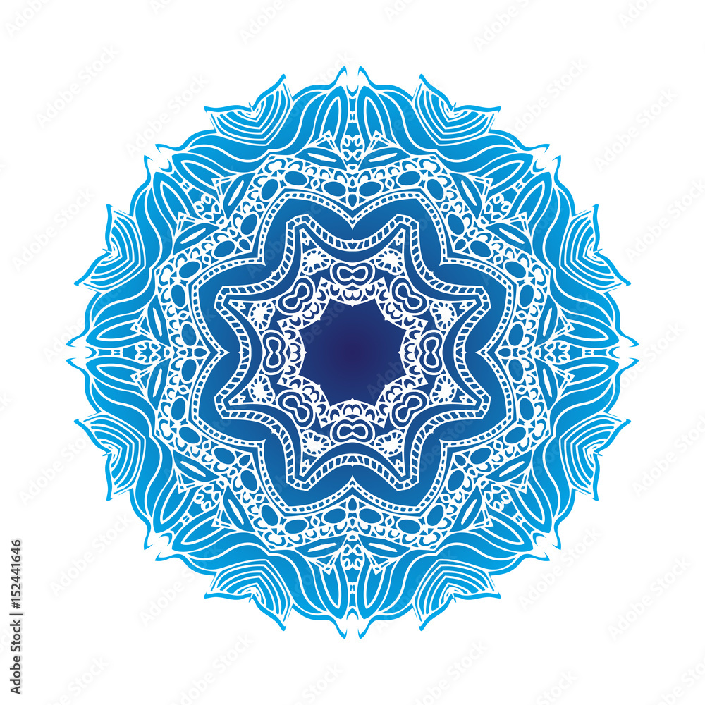 Round mandalas in vector. Abstract design element. Decorative retro ornament. Graphic template for your design
